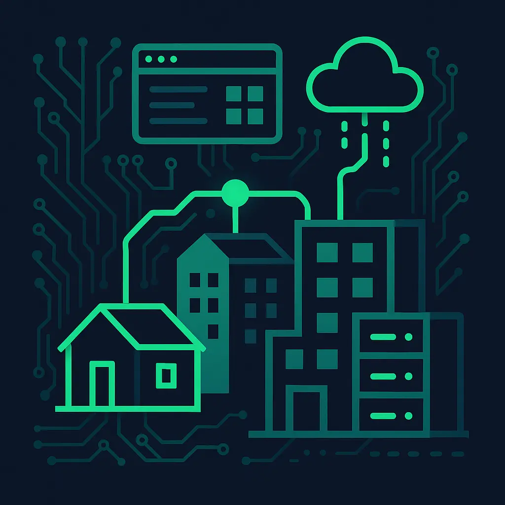 Illustration of modern property management technology